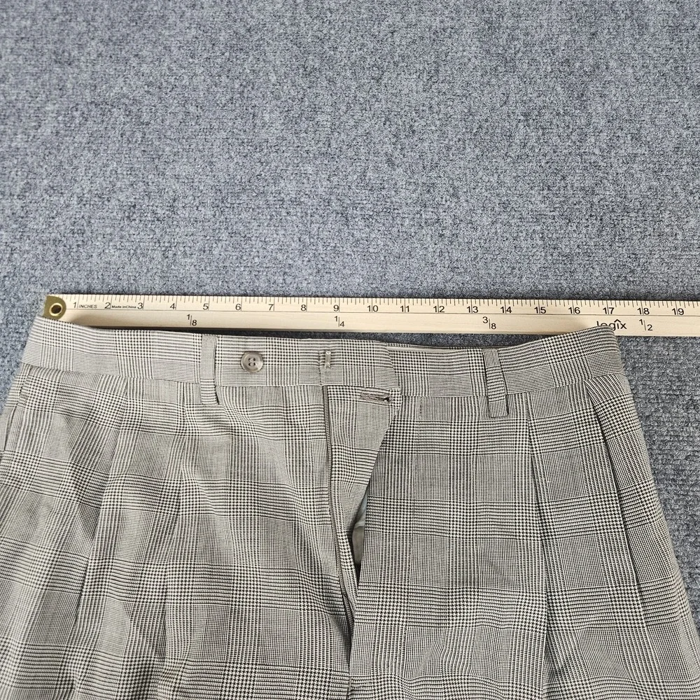Lauren Ralph Lauren Pants Mens 33x30 Gray Plaid Dress Pants Classic Pleated